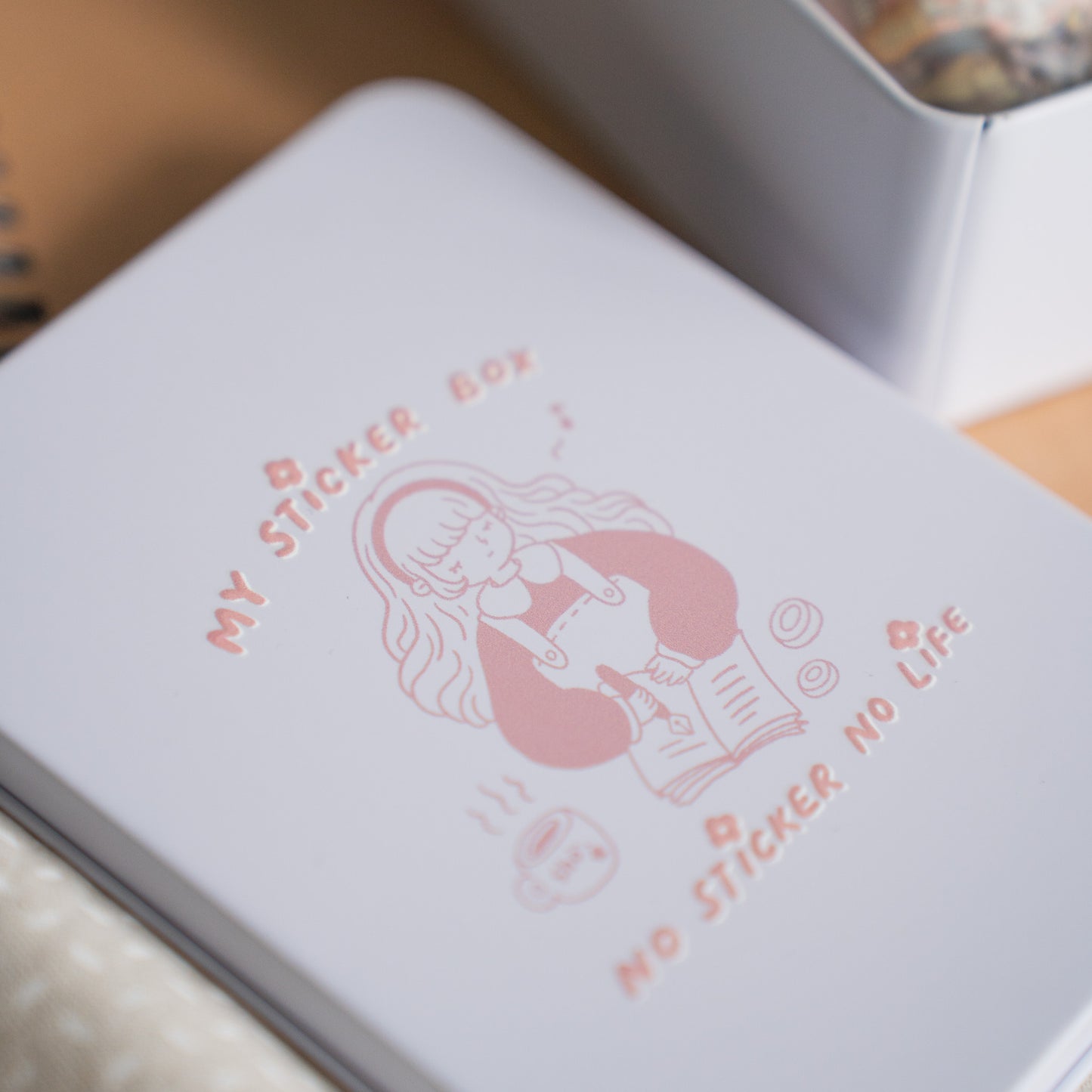 Sho Little Happiness - My Sticker Box | Tin Box | Organizer |  Desk Decor | box only | Journaling Accessory