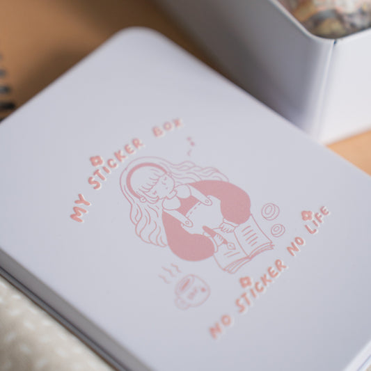 Sho Little Happiness - My Sticker Box | Tin Box | Organizer |  Desk Decor | box only | Journaling Accessory