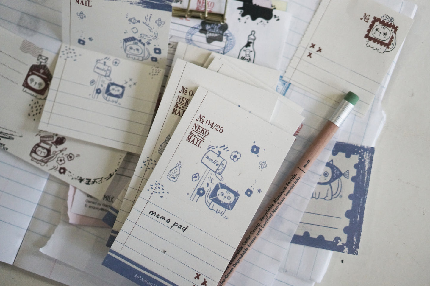 NEW! Black Milk Project - Neko Mail | 30 Pages | Perforated Memo Pad | Ephemera Paper