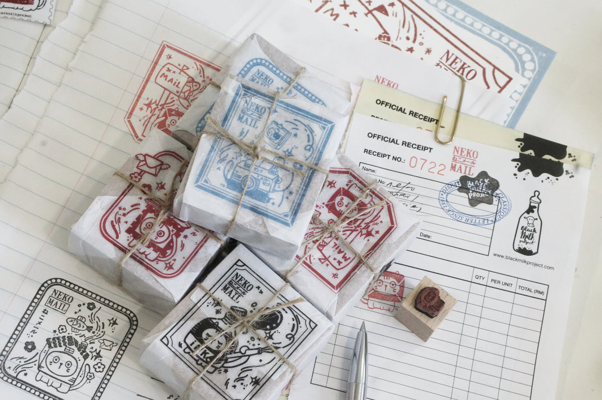 Black Milk Project - Neko Mail Large | 4.5cm Rubber Stamps