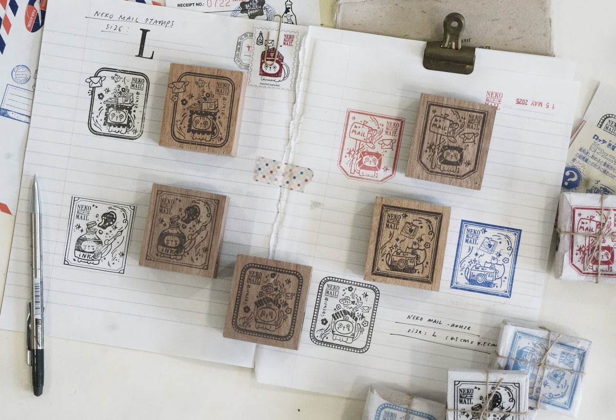 Black Milk Project - Neko Mail Large | 4.5cm Rubber Stamps