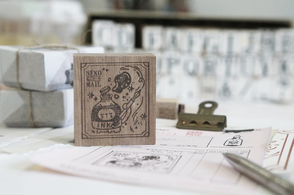 Black Milk Project - Neko Mail Large | 4.5cm Rubber Stamps