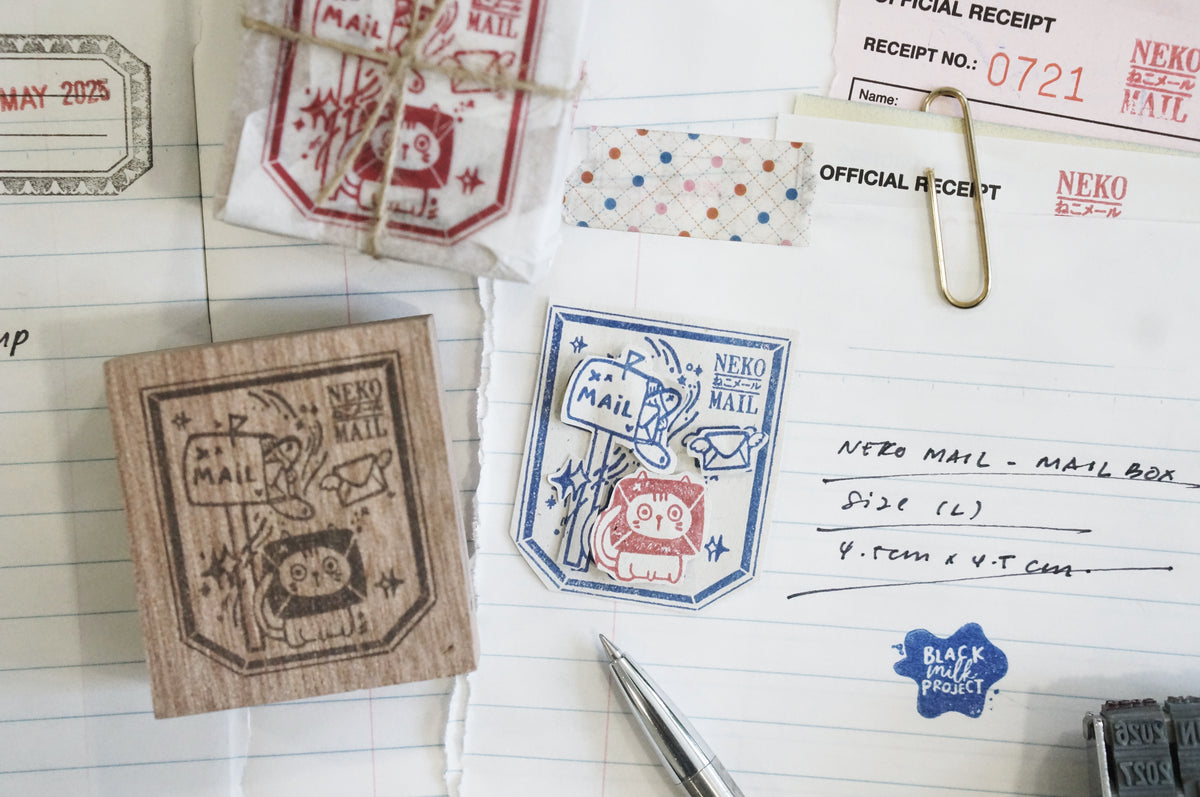 Black Milk Project - Neko Mail Large | 4.5cm Rubber Stamps