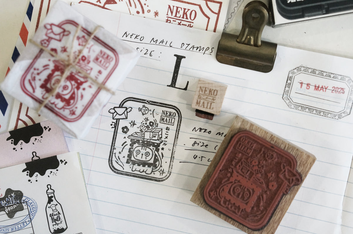 Black Milk Project - Neko Mail Large | 4.5cm Rubber Stamps