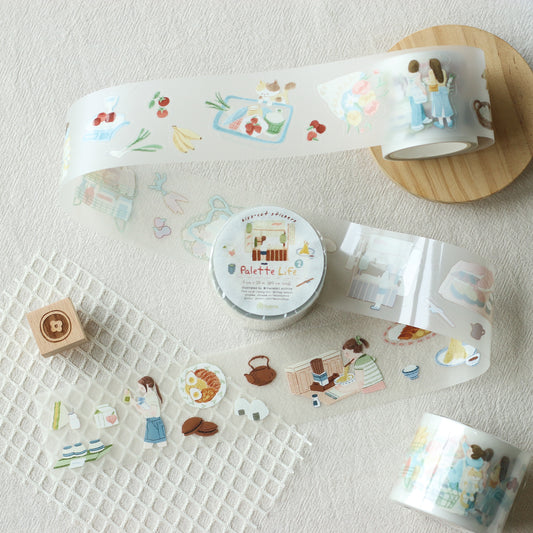 Teayou - Palette Life 2 | 4cm Matte PET Tape |  Die Cut | Release Paper