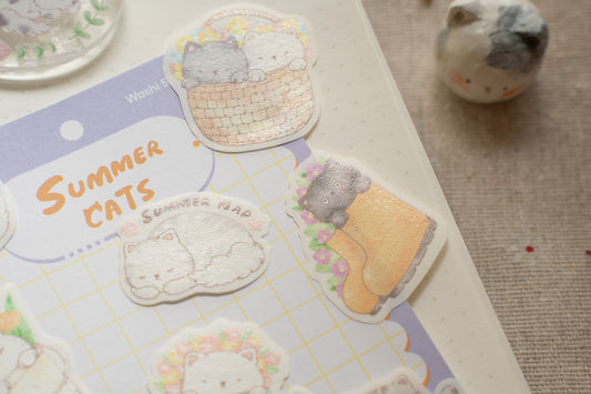 Sho Littlehappiness - Summer Cats | 12pcs Stickers Pack