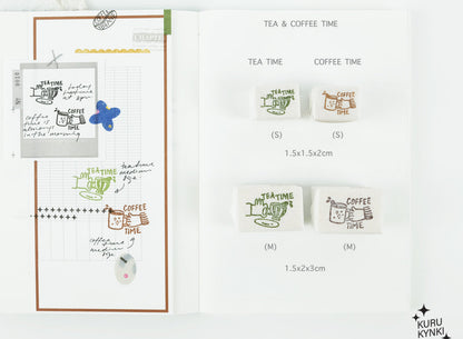 NEW! Kurukynki - Tea and Coffee Time | Rubber Stamps