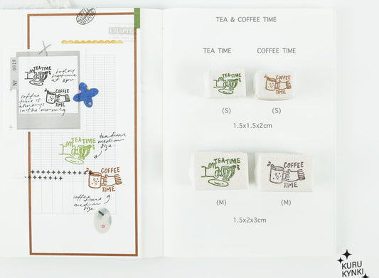 NEW! Kurukynki - Tea and Coffee Time | Rubber Stamps