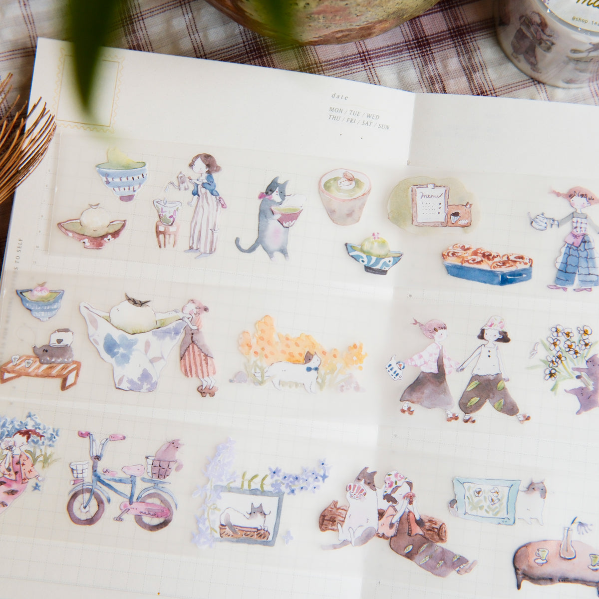NEW! Teayou - Neko Matcha | Kiss-cut | 4cm PET Tape | Release Paper | 10M
