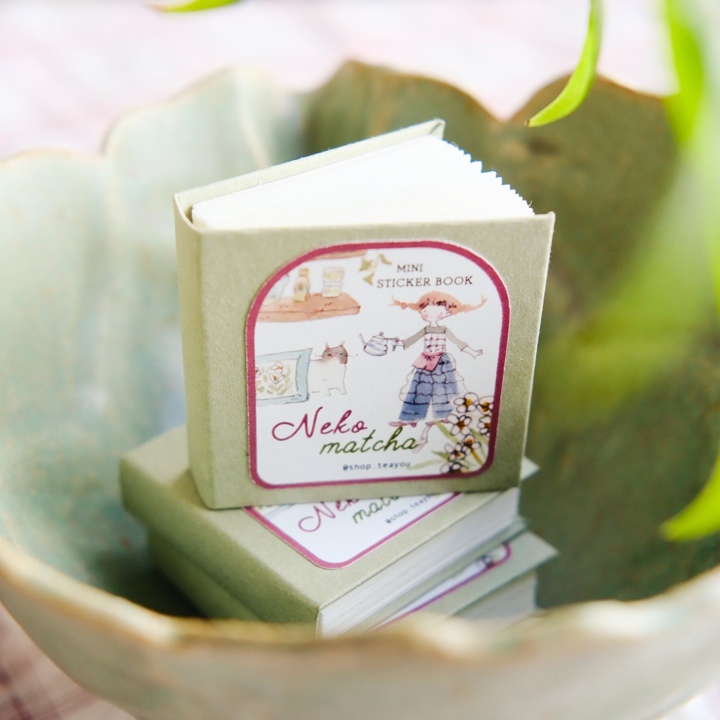NEW! Teayou - Neko Matcha | Kiss -cut | Mini Sticker Notebook | Sticker