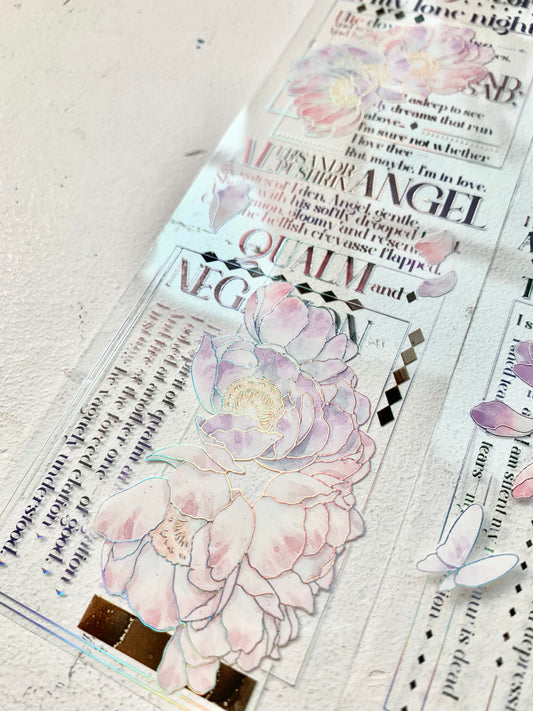 MOODTAPE - Sunset Beauty | 6.5cm Laser Silver PET Tape | Release Paper