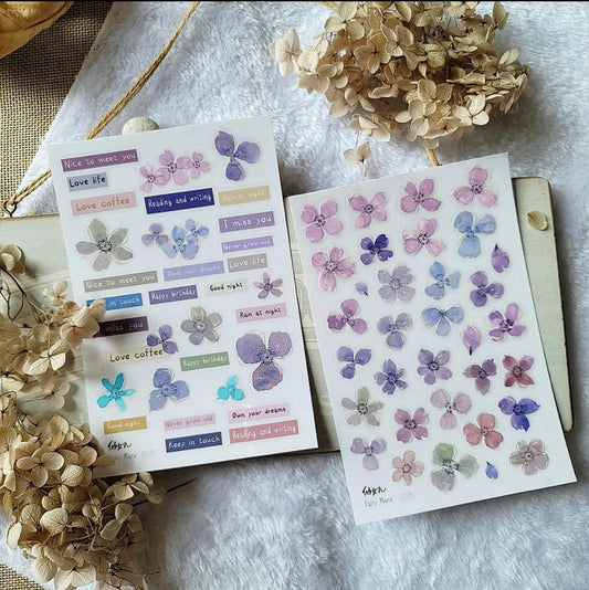 Fairy Maru - Flowers #5 | 2 Sheets | Transfer Sticker
