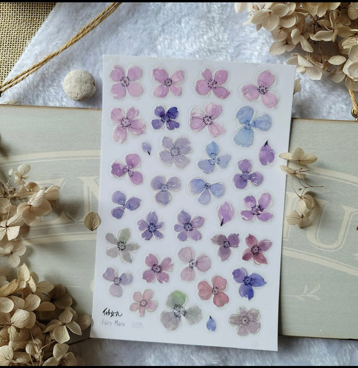 Fairy Maru - Flowers #5 | 2 Sheets | Transfer Sticker