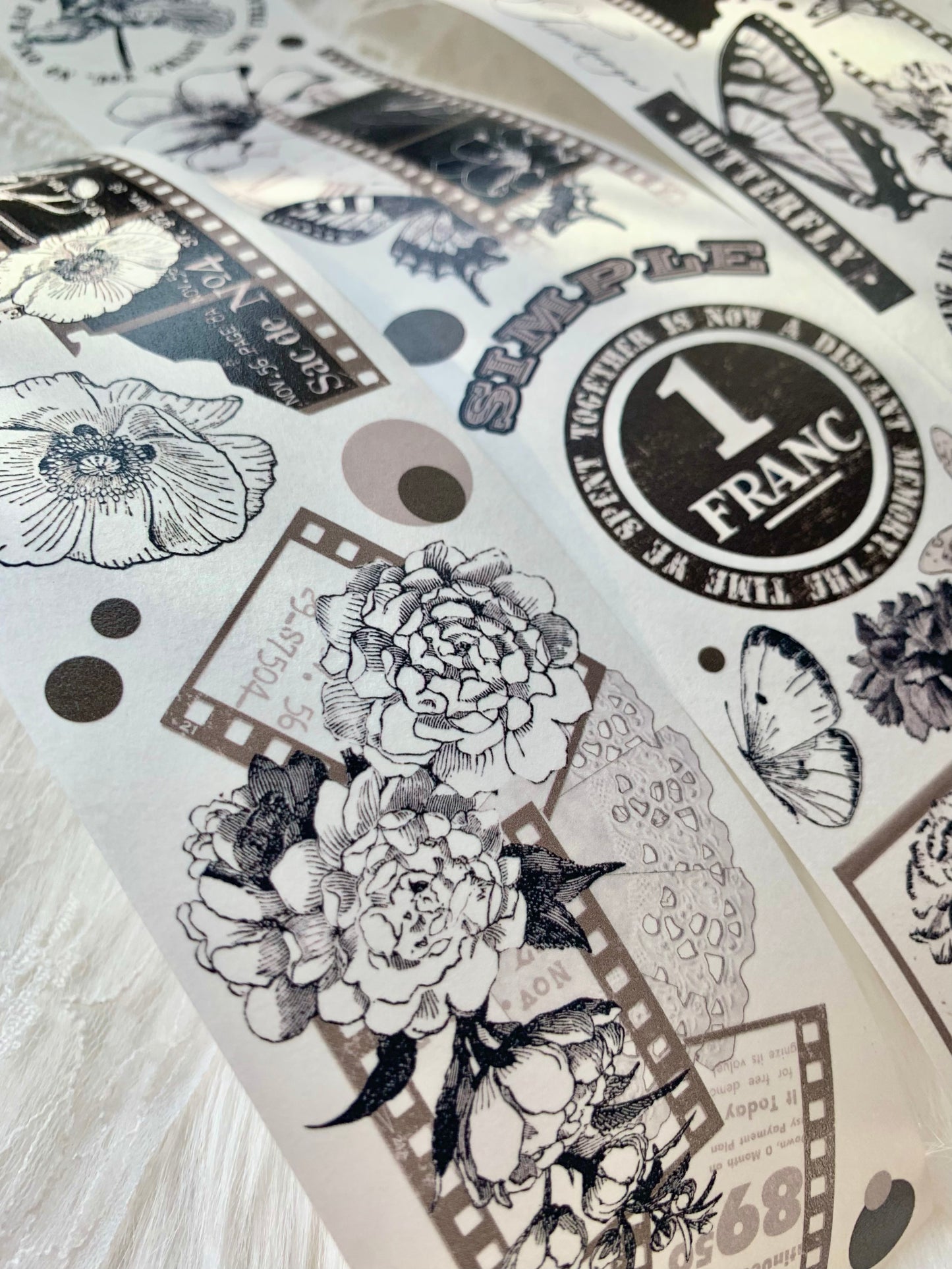 Yier Studio - Vintage Flower | 5.5cm Tape |  Release Paper | 5M