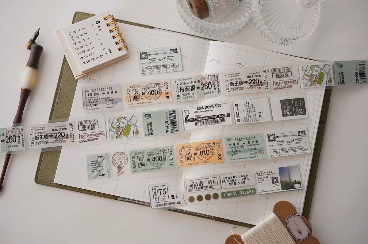 QQY - Train Ticket | 3.5cm PET Tape | Release Paper