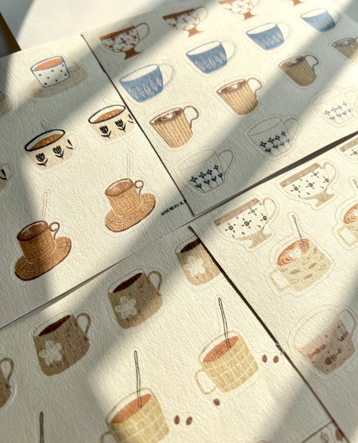 Wongyuanle Vol.3 - Cups | Die Cut | 4 Sheets Sticker