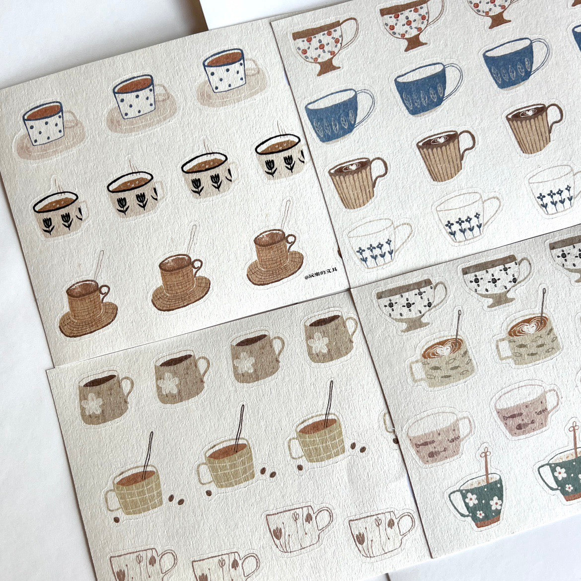 Wongyuanle Vol.3 - Cups | Die Cut | 4 Sheets Sticker