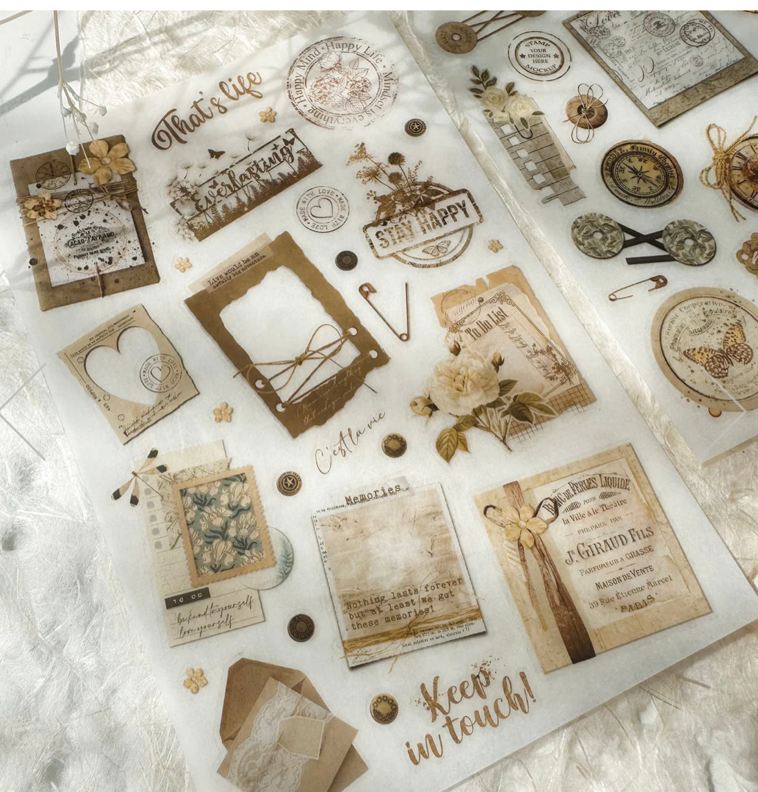 Journal Pages - Torn Page | 2 Sheets | Rub On Sticker