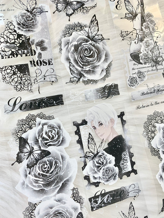 LLX - Elegant Rose  | 5cm PET Tape |  Release Paper | 5M