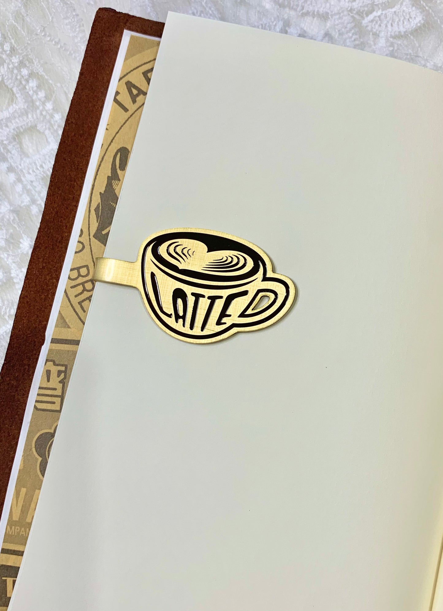 Gihotime Brass Clip - Coffee | Notebook Clip | Bookmark