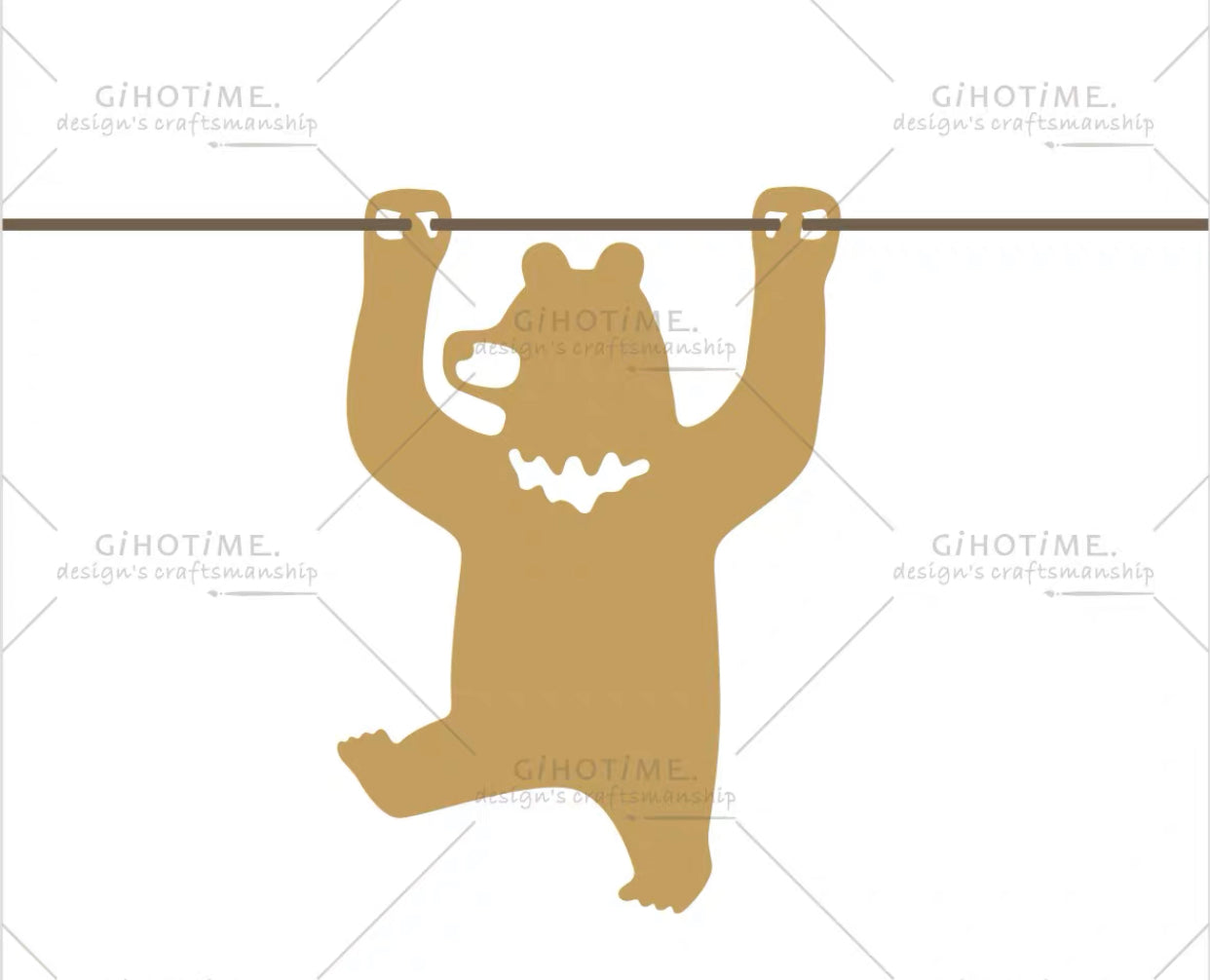 Gihotime Brass Charm - Bear | Notebook Decorations | Accessories