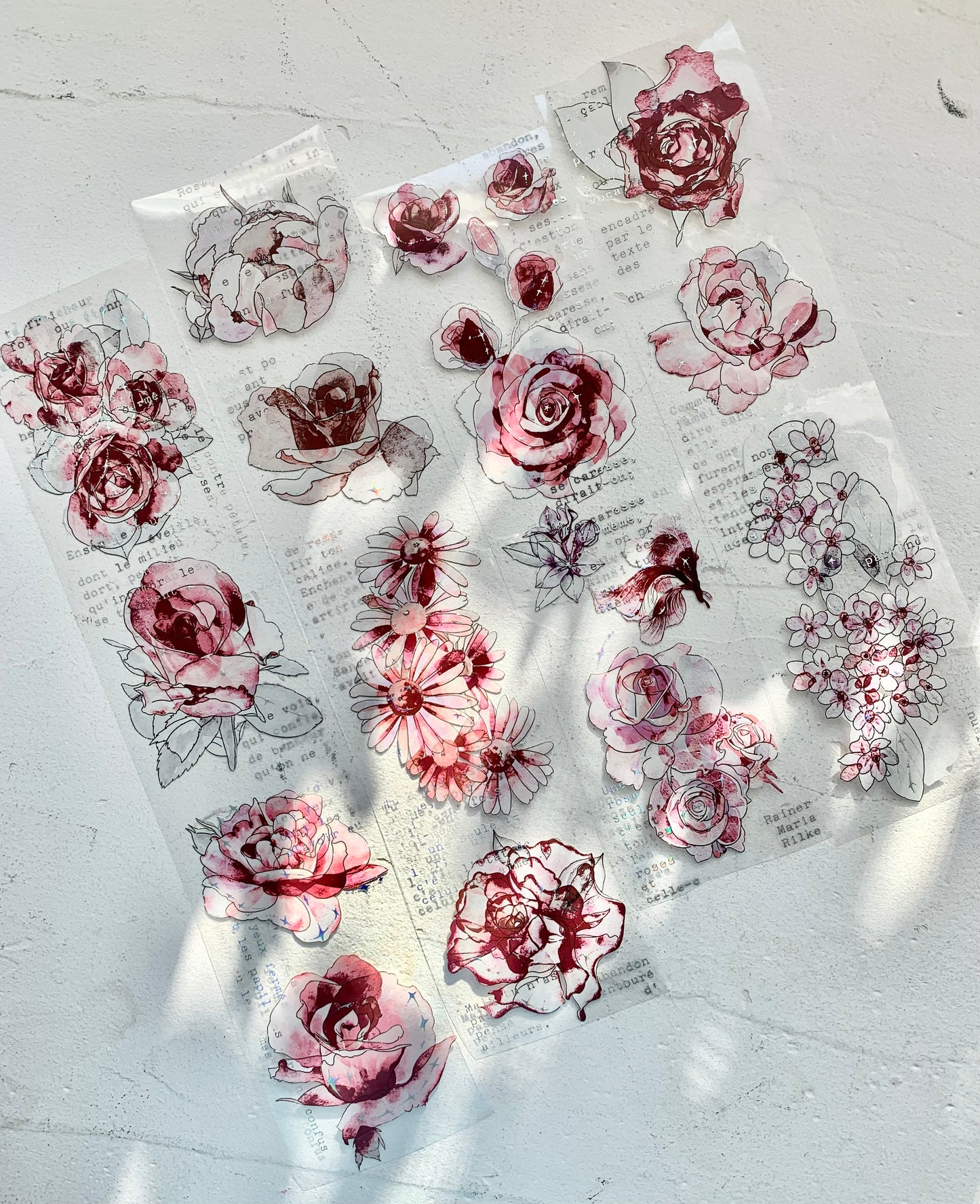ColloM - Dark Rose | 6cm Laser Silver PET Tape | Release Paper