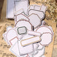 50pcs Letterpress Label Stickers "Memory"| Textured Paper