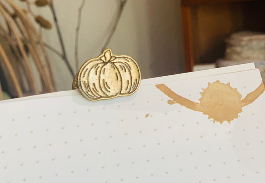 Oceanic - Pumpkin | SMALL Brass Clip | Notebook Clip | Bookmark