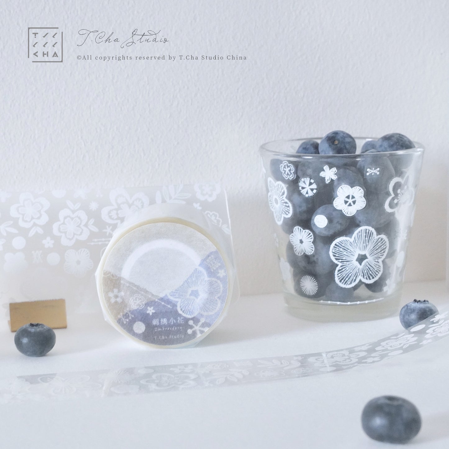 T.CHA Studio - Embroidery Flower | PET Tape | Release Paper