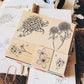 Two Raccoons - Hydrangea In The Summer | Rubber Stamps