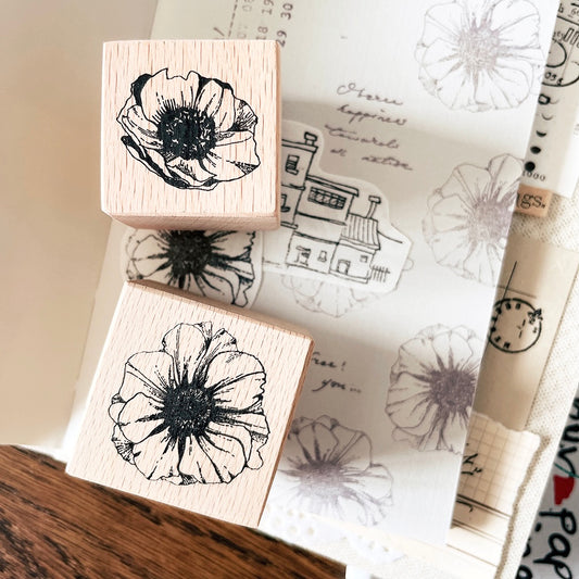 Two Raccoons - Summer Flower | Rubber Stamps