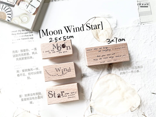 Two Raccoons -< Moon Wind Star> | Rubber Stamps | One Set