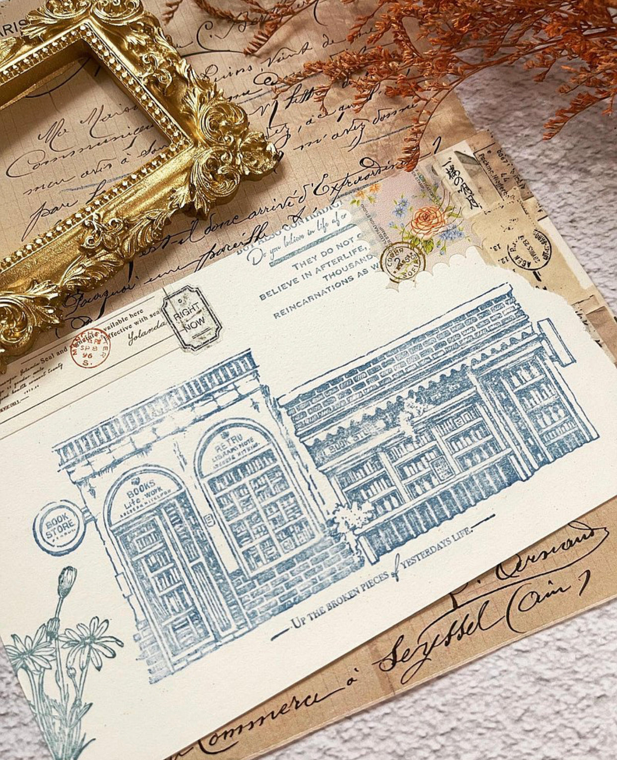 Lady F - Book Store I | Rubber Stamp