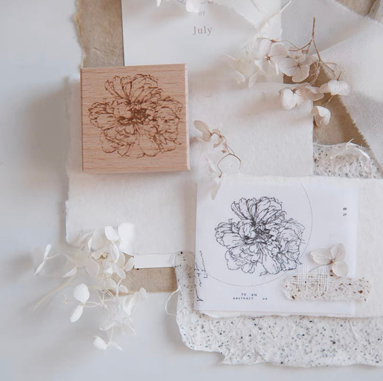 Jeenzaa Zoey Studio - Vol.9《Flower・Falling・Shadow》| Option B | Rubber Stamps