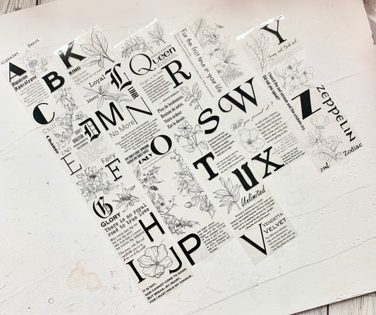 H x W Studio - 7cm Alphabet | Embossed PET Tape |  Release Paper