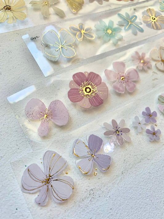 Fairy Maru - 3cm Flower #15 | Gold Foil | Release Paper