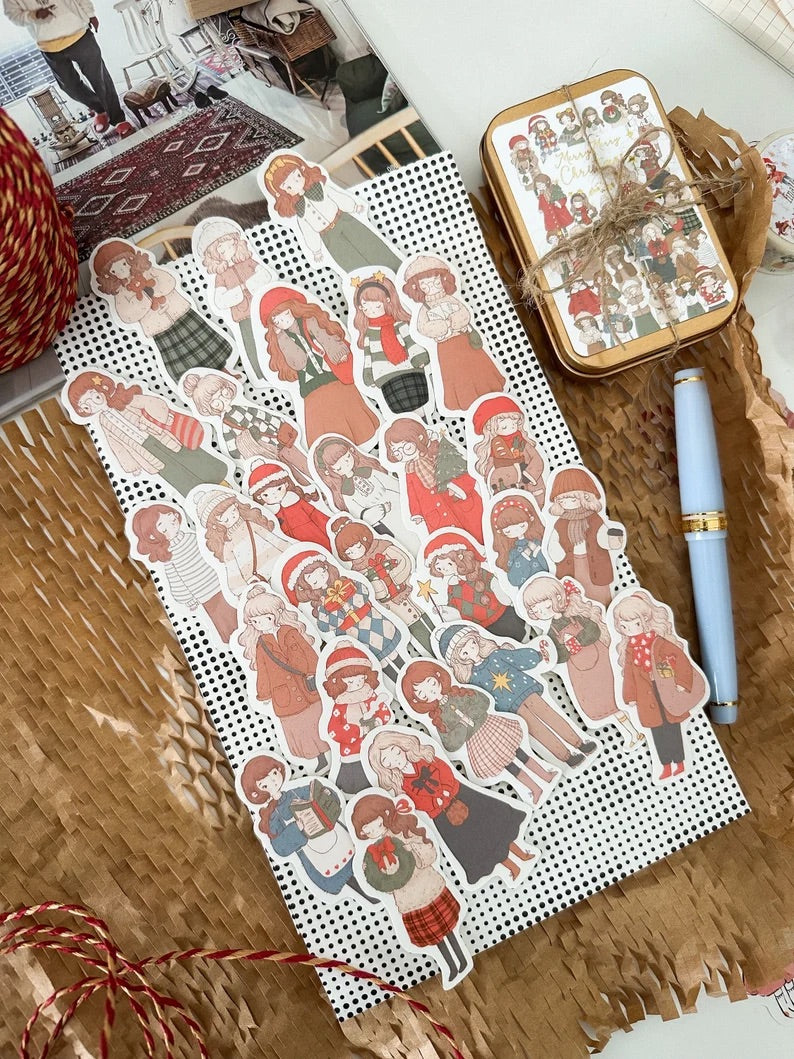 Sho Littlehappiness - Christmas Girls | 30pcs Stickers Tin Box