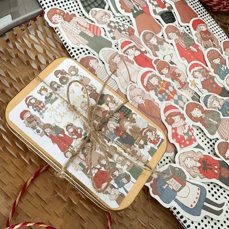 Sho Littlehappiness - Christmas Girls | 30pcs Stickers Tin Box