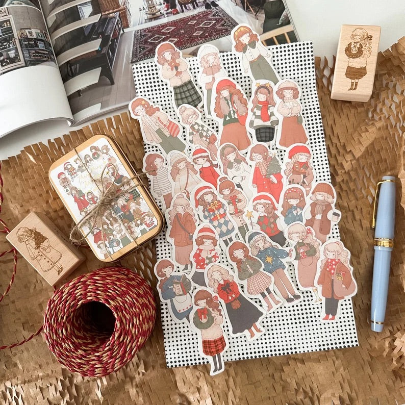 Sho Littlehappiness - Christmas Girls | 30pcs Stickers Tin Box