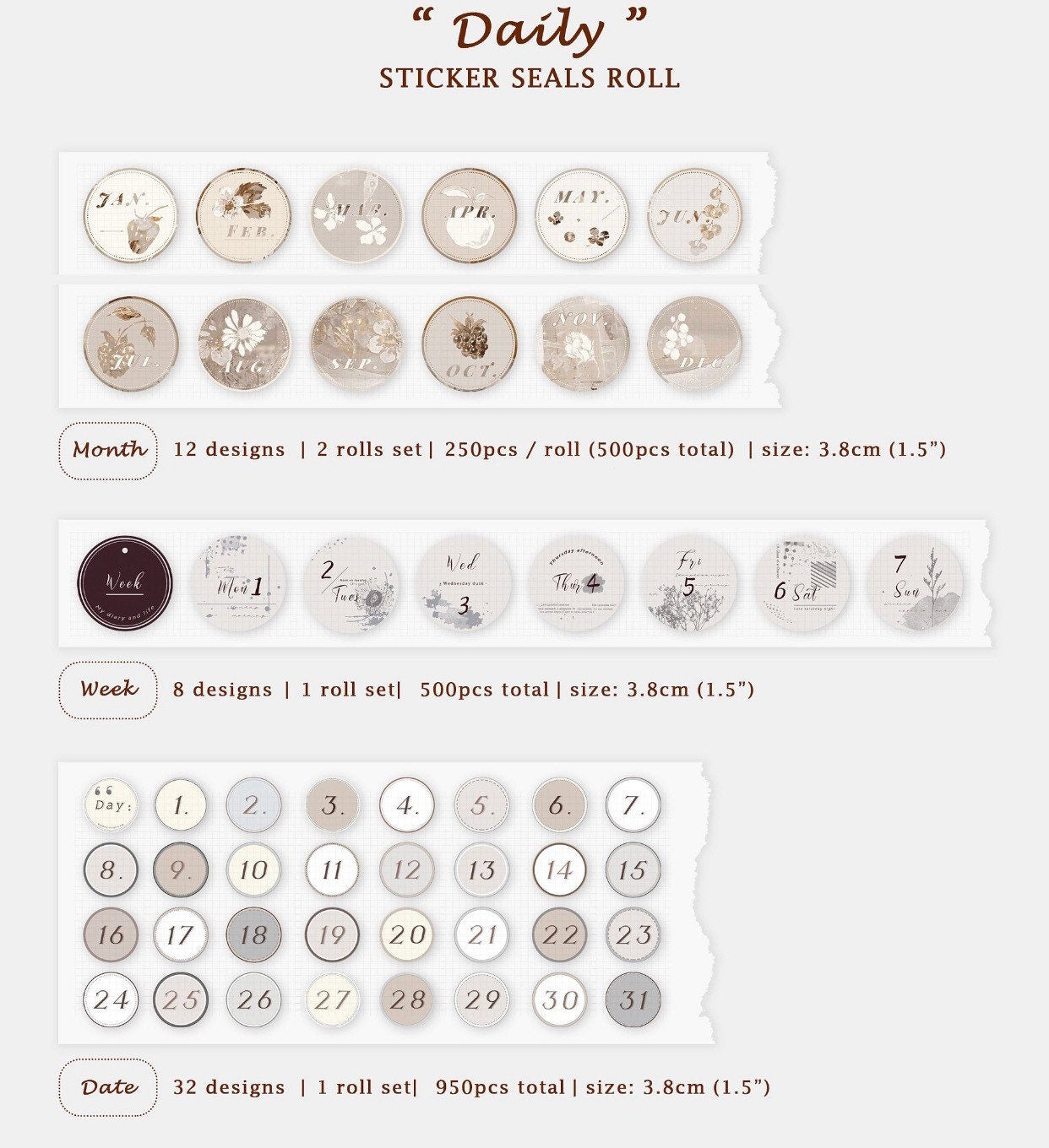 LAST CHANCE! Freckles Tea Vol.2 - Daily Sticker Seals | Release Paper